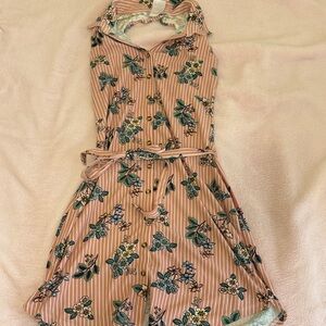 Floral Striped Mini Dress